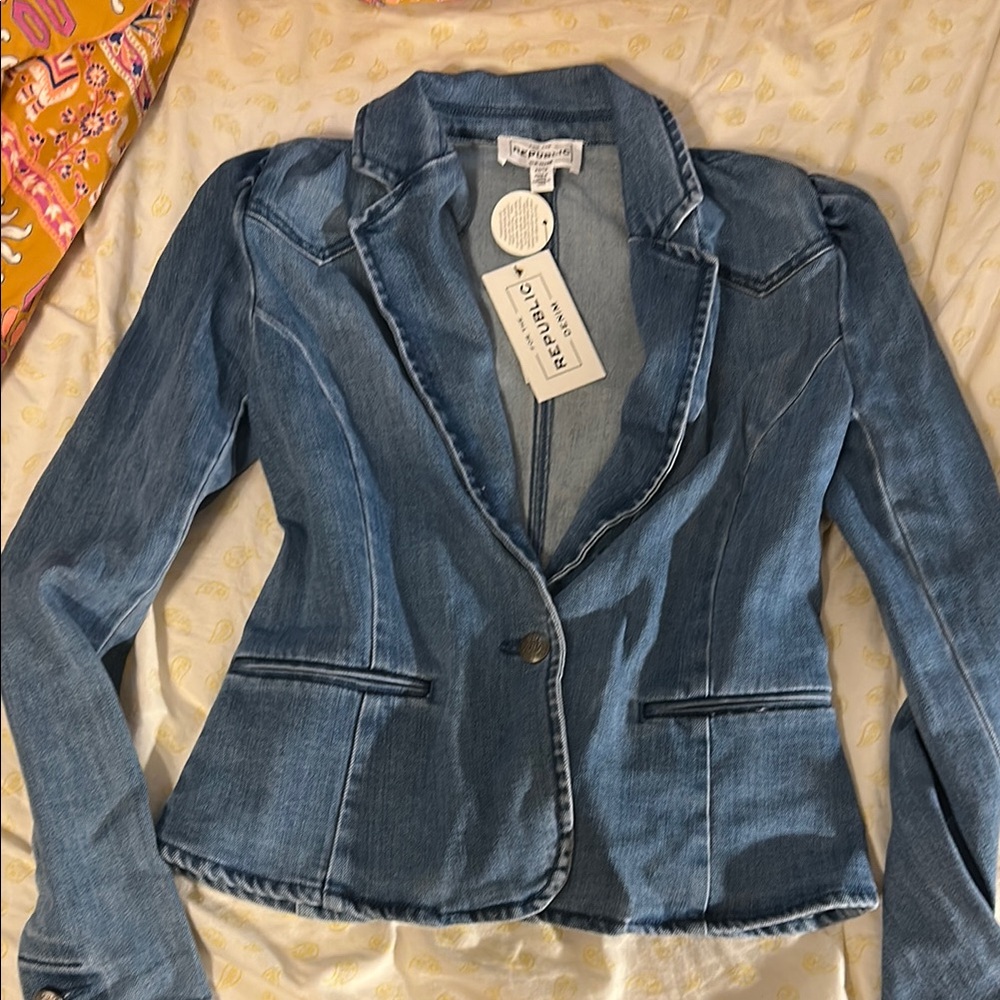 For The Republic Denim Brand Denim Blazer Tailored Fit